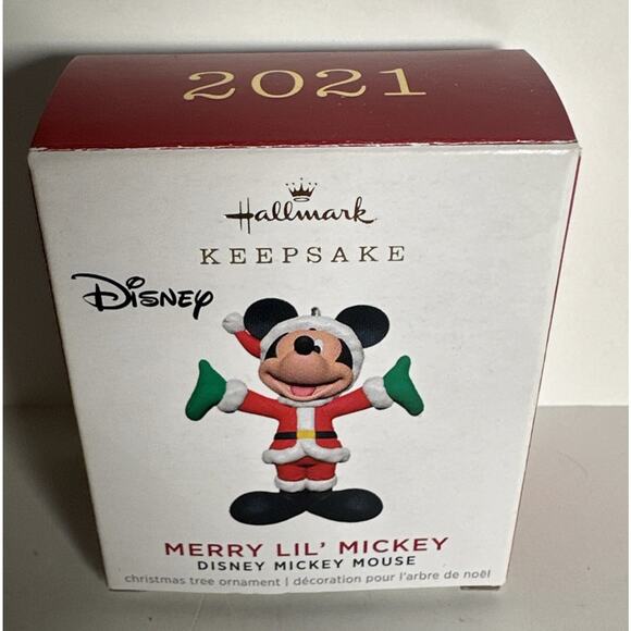 Hallmark 2021 MERRY LIL' MICKEY Disney Mickey Mouse Miniature Ornament NIB - Picture 1 of 5